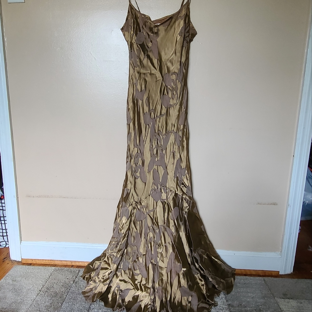 Monsoon Brown Silk Formal Gown